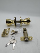 Design House Tulip Keyed Entry Door Knob Polished Brass Exterior Lockset 782755 picture