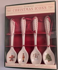 Williams Sonoma Christmas Icons Ceramic Spoons 2010 Set of 4 Marc Lacaze picture