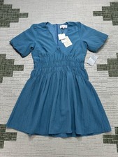 Adelyn Rae Dress Womens Medium Blue Blouson New  picture