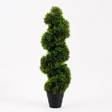 3’ UV Artificial Topiary Spiral Grass Tree Indoor/Outdoor picture