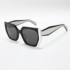 Prada SPR15W Geometric Sunglasses Black White Grey Lens 54-19-140 picture
