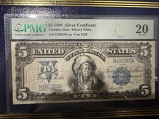 1899 $5 Silver Certificate Large Size Note PMG 20 Fr#280m Mule Elliott/White picture