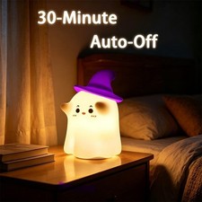 Pinkiwine Halloween Cute Ghost LED Night Lights Rechargeable Silicone Tap Contro picture