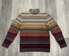 Missoni Multicolored Geometric Sweater Orange Red Mock Neck Mens Size 46 S/M picture
