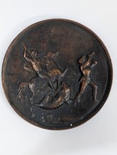 Antique French Bronze Medallion — Gaetan Faraoni / Léopold Oudry, 1869 picture