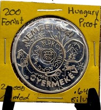 1979 HUNGARY PROOF 200 FORINT SILVER INTERNATIONAL YEAR OF THE CHILD ~ UNICEF picture