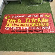 1997 Dick Trickle & Shoemaker Racing First Win Banner Large Sign Hickory Motor picture