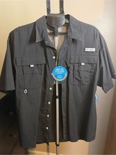 Columbia PFG Bahama II Men’s Fishing Shirt Size Large Black NWT UPF 50 picture