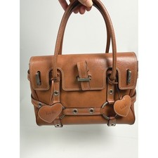 Luella Bartley Gisele Tan Leather Satchel Heart Charms Handle Bag Y2K Vtg Purse picture