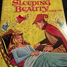 Vintage 1970 Whitman Disney Sleeping Beauty Sticker Fun Book Unused Complete NM picture