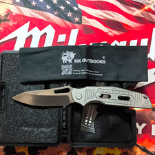 HX Outdoors ZD-15T Pocketknife Frame Lock Manual Drop Point Plain M390 Gray picture