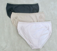 NEW NATORI Bliss Cotton French Cut Briefs 3 Pairs Sz XL Cafe/Mink/Coal picture