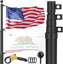 30 FT Telescoping Flag Pole, Heavy Duty Aerospace Aluminum Flagpole Kit picture