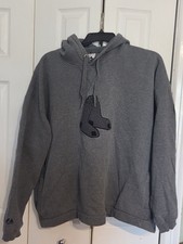 Vintage Majestic Boston Red Sox Hoodie Mens 4XL Grey Y2K Center Logo MLB Heavy picture