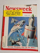 Newsweek Oct 5 1959 Strange Machines That Fill The Skies. Old Taylor Rear Cover. picture