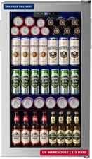 Feelfunn 126 Can Beverage Refrigerator, Glass Door Mini Fridge, 3.2 Cu.Ft picture