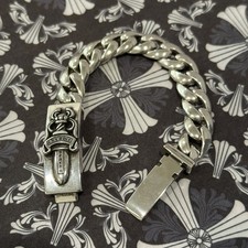 Chrome Hearts 925 Silver Cuban Link Dagger ID Bracelet 9.25 Inches picture