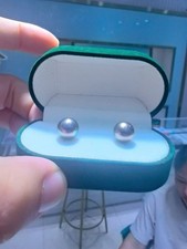 Matched Pair of Pure Peacock Green Pearls picture