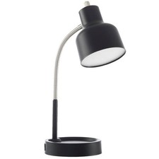 Mainstays LED Desk Lamp with Catch-All Base & AC Outlet, Matte Black picture