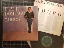 PLACIDO DOMINGO Adoro LP 1982 VG+ IN SHRINK w/ LYRIC INSERT Opera 1ST PRESS picture