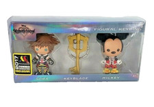 2017 SDCC Kingdom Hearts 3D Monogram Sora, Keyblade Mickey Keychain Ring Set HTF picture