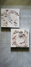 T. Wilkins Original Mixed Media Abstract Painting 12x12x1.5 Signed Canvas Art picture