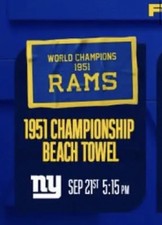Los Angeles Rams 1951 Championship Beach Towel SGA 9/21/26  picture