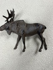Vintage Cast Iron Moose Statue Figure Doorstop Elk Cabin Lake Home Decor 11