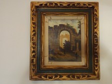 An Original mid -20th-century oil Painting of classical ruins by Angela Carugati picture