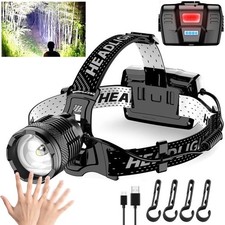 9900000LM Super Bright LED Headlamp Rechargeable Motion Sensor 30W LED Head Lamp picture