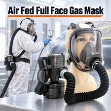 Full Face Gas Mask Flow Respirator Electric Supplied Air Fed Flow System Devices picture