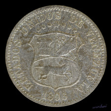 VENEZUELA 12 1/2 Centimos 1896 - First Date - Y#28 - Berlin Mint - XF/AU picture
