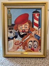 RED SKELTON “THE BARBER” FRAMED REPRODUCTION — APPRAISED AT $2,500 picture