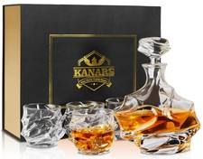 KANARS Whiskey Decanter Set 27oz with 11oz Crystal Bourbon Glasses Men Gift picture