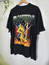 VINTAGE PANTERA GRAPHIC T-SHIRT BLACK ROCK METAL BAND BIKER 00s picture