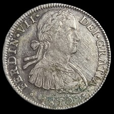 Mexico Spanish Colonial 8 Reales Ferdin Ferdinand VII 1810 Mo HJ Sharp Detail picture