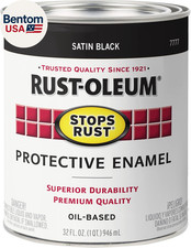 7777502 Protective Enamel Paint Stops Rust, 32-Ounce, Black Satin Finish, 1 Quar picture
