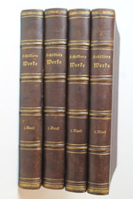 Antique Schillers Werke 4 Vol Leather Book Set 1880 J G Fischer 5th Ed German picture