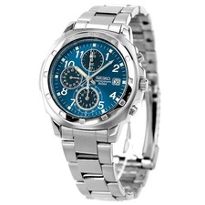 SEIKO Chronograph SND193P1 Quartz Watch Blue Dial SND193P SND193 picture