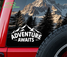 Adventure Awaits Camping Hiking Backpack Explore Car Window Vinyl Decal Sticker picture