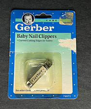 1991 Gerber Baby Nail Clipper Silver Curved Cutting Edges Safety MPN 76071 picture