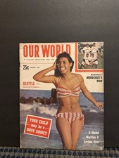 1951 August OUR WORLD Magazine, Juanita Hardy, Baseball’s Murderers Row (VRN3) picture