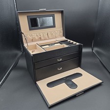 Songmics Black Jewelry Box Organizer With Compact Travel Sized Box, Lock & Key picture