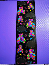 Vintage Lisa Frank Dream Writers Teddy Bear Sticker Strip S453 picture