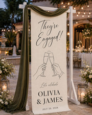 Personalized Engagement Party Banner Custom Couple Welcome Sign Decor picture
