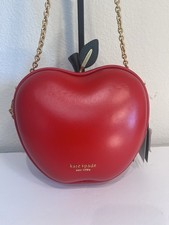 NWT Kate Spade KC912 Big Apple Crystal Embellished Red Leather Crossbody Bag picture