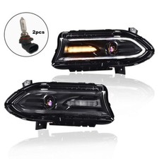 Fit For 2015-2022 Dodge Charger Halogen LED DRL Projector Headlights Lamps picture