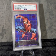 Upper Deck 2024 Renditions Spider-Man Kingpin Purple Tie #1 PSA 9 Graded 14/99 picture