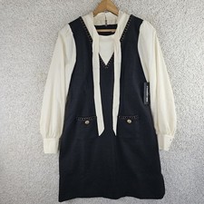 Karl Lagerfeld Paris NWT Blouse W/ Tie Tweed Sz 12 Retro 50s 60s Academia Preppy picture