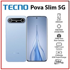 NEW TECNO Pova Slim 8GB+256GB BLUE Octa Core Unlocked Android Cell Phone picture